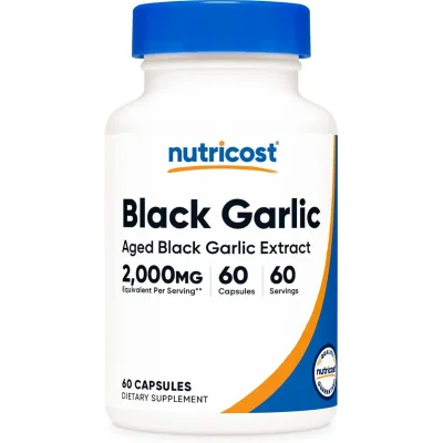 Nutricost Black Garlic Extract for Heart & Immune Support, Capsules - 60 Count
