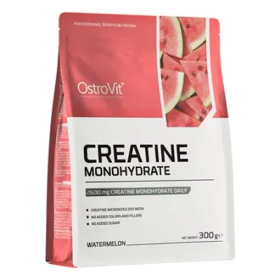 OstroVit Creatine Monohydrate Watermelon Flavor, Enhances Athletic Performance & Muscle Strength, Powder - 300g