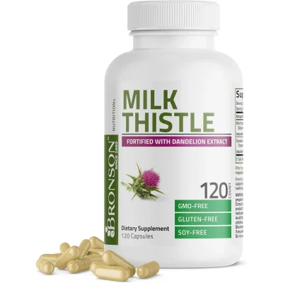 BRONSON Milk Thistle for Liver Health Support, Capsules - 120 Count