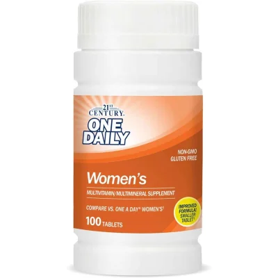 21st Century One Daily Women 50+ Multivitamin, Essential Vitamins & Minerals, Tablets - 100 Count