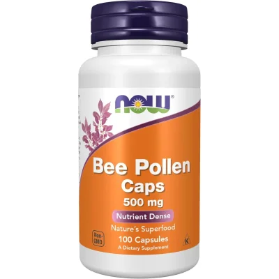 NOW Foods Bee Pollen, Supports Vitality & Immunity, Capsules - 100 Count