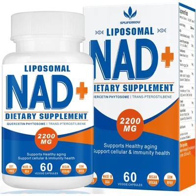 سبيليفيركو (SPLIFERKOU) مكمل NAD+ ليبوسومي مع كيرسيتين فايتوسوم وترانس-بتيروستيلبين لدعم الطاقة والشيخوخة الصحية، كبسولات - 60 كبسولة