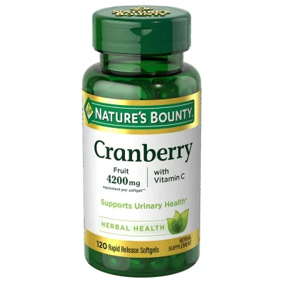 Nature's Bounty Cranberry with Vitamin C for Urinary Tract Health, Softgels - 120 Count
