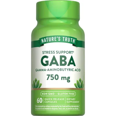 Nature's Truth GABA Stress Support, Promotes Relaxation & Reduces Stress, 750mg Capsules - 60 Count