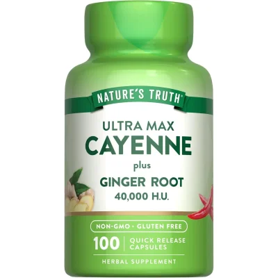 Nature's Truth Cayenne with Ginger Root for Digestive & Circulatory Support, Capsules - 100 Count