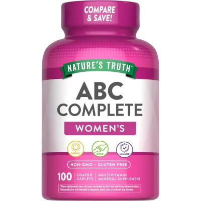 Nature's Truth Women's 50+ Multivitamin & Mineral Supplement for Overall Health Support - 100 Caplets