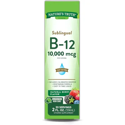 Nature's Truth Vitamin B12 Liquid, Supports Energy & Nervous System, 10000 mcg - 59ml