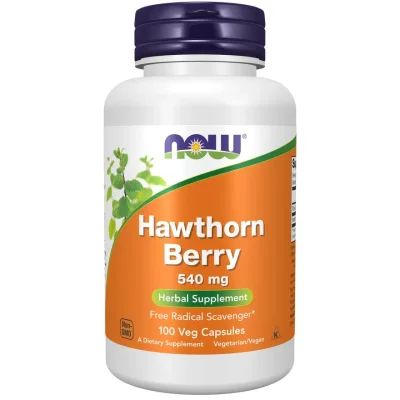 NOW Foods Hawthorn Berry Supplement for Heart Health, Capsules - 100 Count
