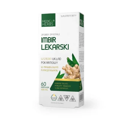 Medica Herbs Ginger Extract for Digestive Support & Nausea Relief, Capsules - 60 Count