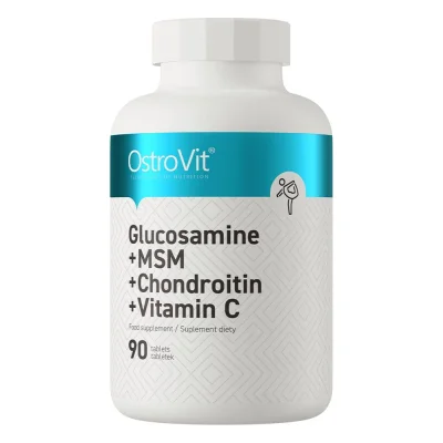 OstroVit Glucosamine + MSM + Chondroitin + Vitamin C Joint Support Supplement, Tablets - 90 Count