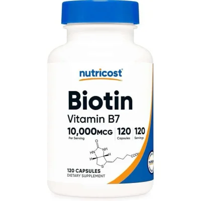 Nutricost Biotin for Women, Supports Hair, Skin & Nails, Capsules - 120 Count