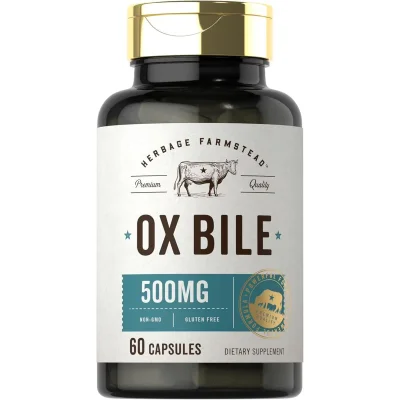 Herbaje Farmstead Ox Bile Extract Digestive Aid, Capsules - 60 Count