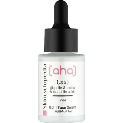 Skincyclopedia AHA 20% Multi-Acid Peel Night Serum — Glycolic, Lactic & Mandelic + PHA, 30ml