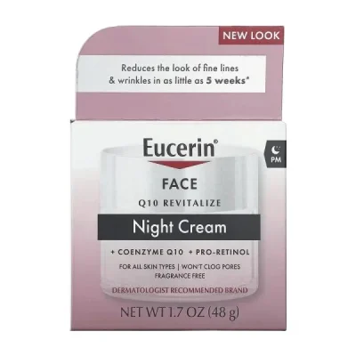 Eucerin Q10 ACTIVE Revitalizing Night Cream, Skin Revitalizing & Anti-Wrinkle - 48g