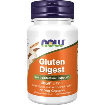 NOW Gluten Digest Digestive Enzyme Supplement, Aids Gluten & Grain Digestion - 60 Capsules