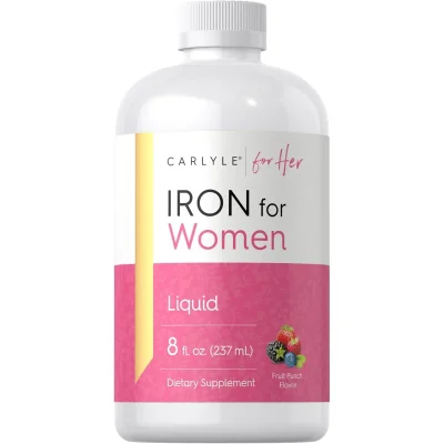 Carlyle Liquid Iron Supplement for Women, Supports Red Blood Cell Formation - 237ml Bottle