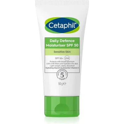 Cetaphil Daily Defence Moisturiser SPF50 for Sensitive Skin, Cream - 50g