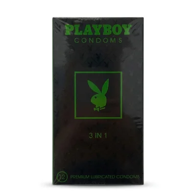 بلاي بوي (Playboy) واقيات ذكرية 3 في 1 - 12 قطعة