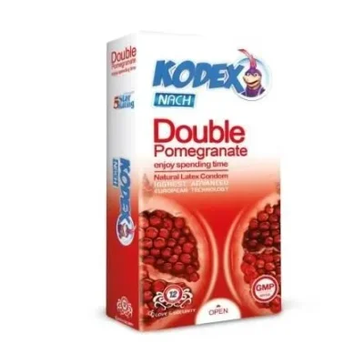 كودكس (Kodex) واقي ذكري مزدوج بنكهة الرمان - 12 قطعة