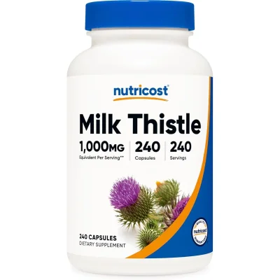 Nutricost Milk Thistle for Liver Health Support, Capsules - 240 Count