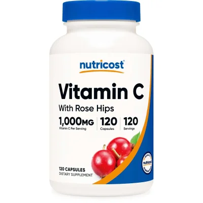 Nutricost Vitamin C, Immune Support & Antioxidant, Capsules - 120 Count