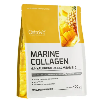 OstroVit Marine Collagen with Hyaluronic Acid & Vitamin C, Mango & Pineapple Flavor - 400g