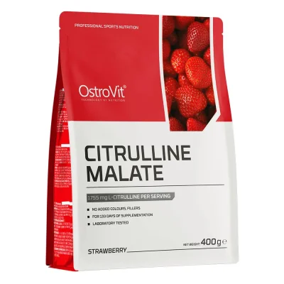 OstroVit Citrulline Malate Strawberry Flavor, Supports Athletic Performance & Muscle Fatigue Reduction, Powder - 400g