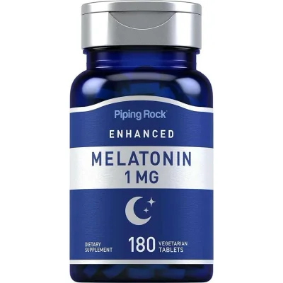PipingRock Melatonin Sleep Aid Supplement, Tablets - 180 Count