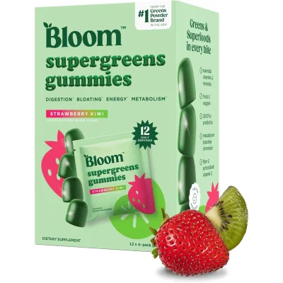 Bloom Super Greens Gummies, Supports Overall Health, Digestion & Energy - 1 Pack