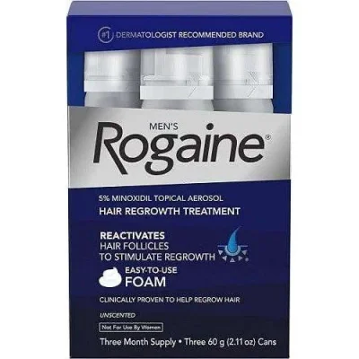 روجـين (Rogaine) رغوة مينوكسيديل لتحفيز نمو الشعر، رغوة علاجية - 60 غم