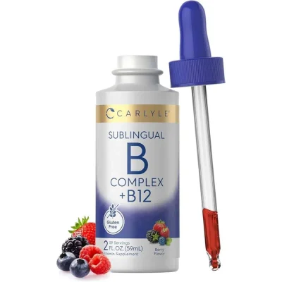 Carlyle B Complex + B12, for Energy & Nervous System Support, Liquid - 59ml
