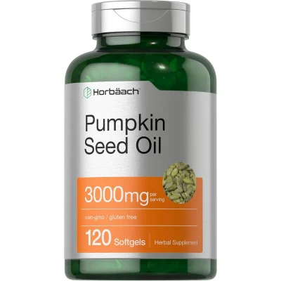 Horbaach Pumpkin Seed Oil for Prostate Health Support, 3000mg - 120 Softgels