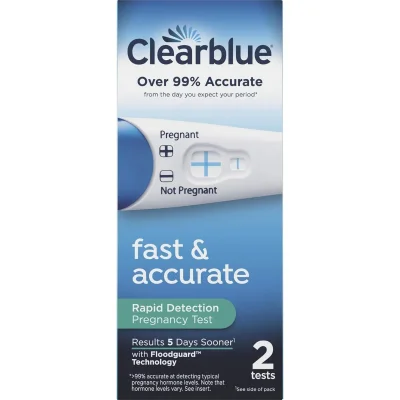 كلير بلو (Clearblue) اختبار الحمل سريع الكشف، جهاز اختبار الحمل المنزلي - عبوتين