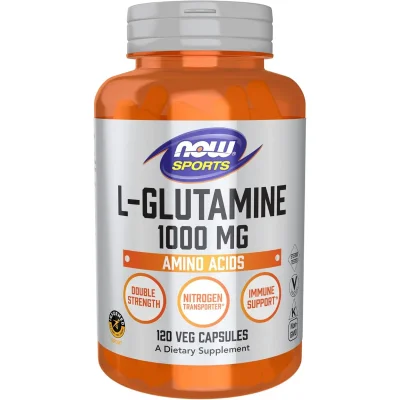 Now L-Glutamine for Muscle & Immune Support, 1000mg, Vegetarian Capsules - 120 Count