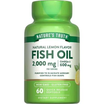 Nature's Truth (نيتشرز تروث) زيت سمك أوميغا 3، يدعم صحة القلب والدماغ والمفاصل، سوفت جيل - 60 كبسولة
