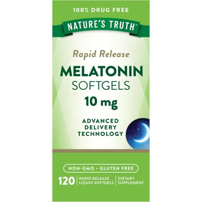 نشرز تروث (NATURES TRUTH) ميلاتونين، مساعد للنوم، 10 ملغ - 120 سوفت جيل
