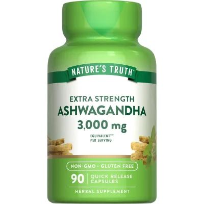 نشرز تروث (NATURES TRUTH) اشواغاندا، مكمل غذائي لدعم الاسترخاء وإدارة التوتر، كبسولات - 90 كبسولة