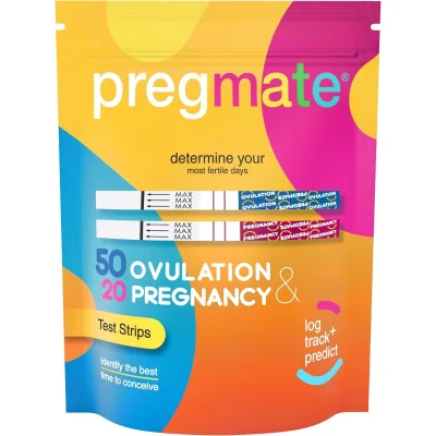 بريج ميت (PREGMATE) شرائط اختبار التبويض والحمل - 50 شريط تبويض + 20 شريط حمل - PREGMATE - 50 ovulation test strips + 20 pregnancy test strips