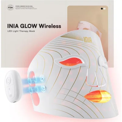 INIA Wireless Red Light Therapy Mask for Face, 850nm NIR, 272 LEDs