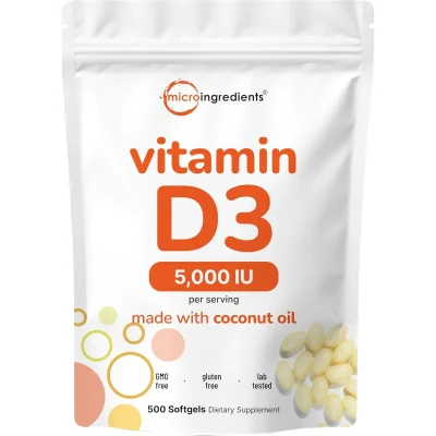 Microingredients Vitamin D3, Bone & Immune Support, Softgels - 500 Count