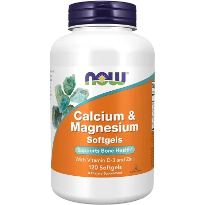 NOW Magnesium & Calcium with Zinc & Vitamin D3 for Bone & Muscle Support, Tablets - 120 Count
