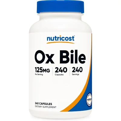 Nutricost Ox Bile Extract, Digestive Aid Supplement, Capsules - 240 Count