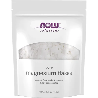 NOW Magnesium Flakes, Bath Salts for Relaxation - 750g