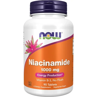 NOW Niacinamide Vitamin B3, Supports Skin & Nervous System Health, Tablets - 90 Count