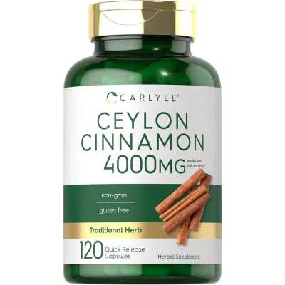 Carlyle Ceylon Cinnamon Capsules for Healthy Blood Sugar Support & Antioxidant Benefits - 120 Count