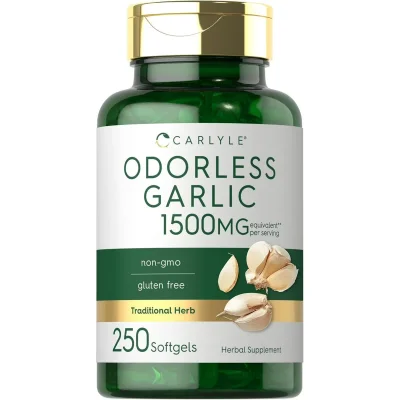 Carlyle Odorless Garlic, Supports Cardiovascular Health & Immune Function - 1500mg, 250 Softgels