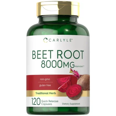 Carlyle Beet Root Extract, Supports Cardiovascular Health & Blood Pressure, Quick Release Capsules - 120 Count