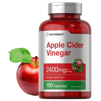 Horbäach Apple Cider Vinegar, Supports Digestive Health & Metabolism, Capsules - 150 Count