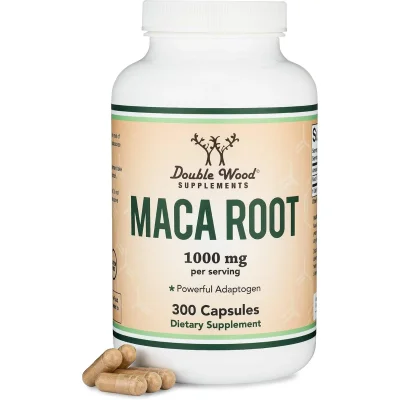 دبل وود سبليمنتس (Double Wood Supplements) مستخلص جذور الماكا لدعم الطاقة والقدرة على التحمل، كبسولات - 300 كبسولة