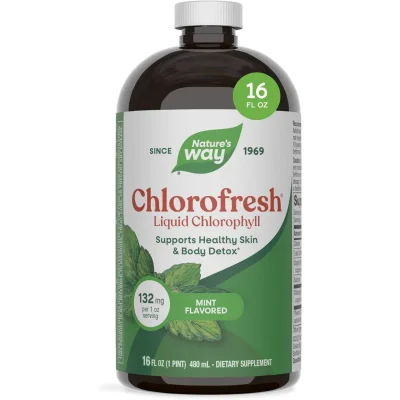 Nature's Way Chlorophyll Liquid Mint Flavor, Internal Deodorizer & Antioxidant, Liquid - 480ml